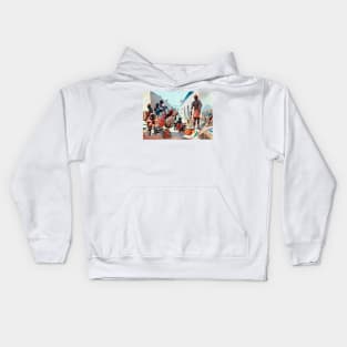 African tribe at the fair Kids Hoodie